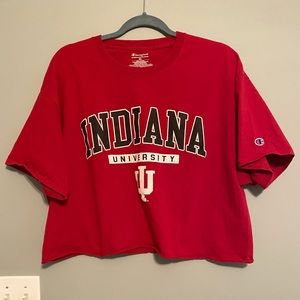 Indiana University cropped Champion tshirt
